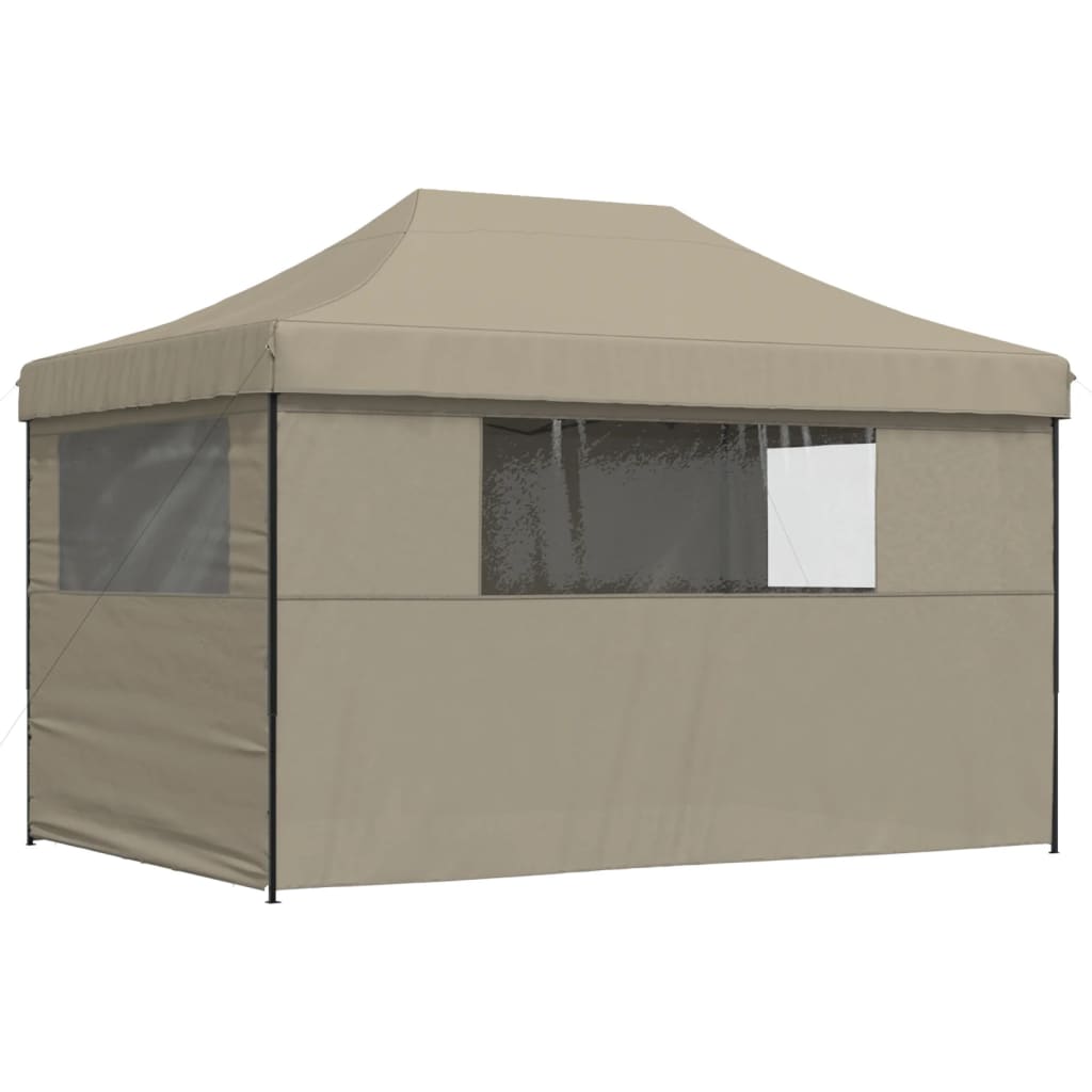 8721012492295_g_en_hd_3 vidaXL Foldable Party Tent Pop-Up with 4 Sidewalls Taupe - Image 5
