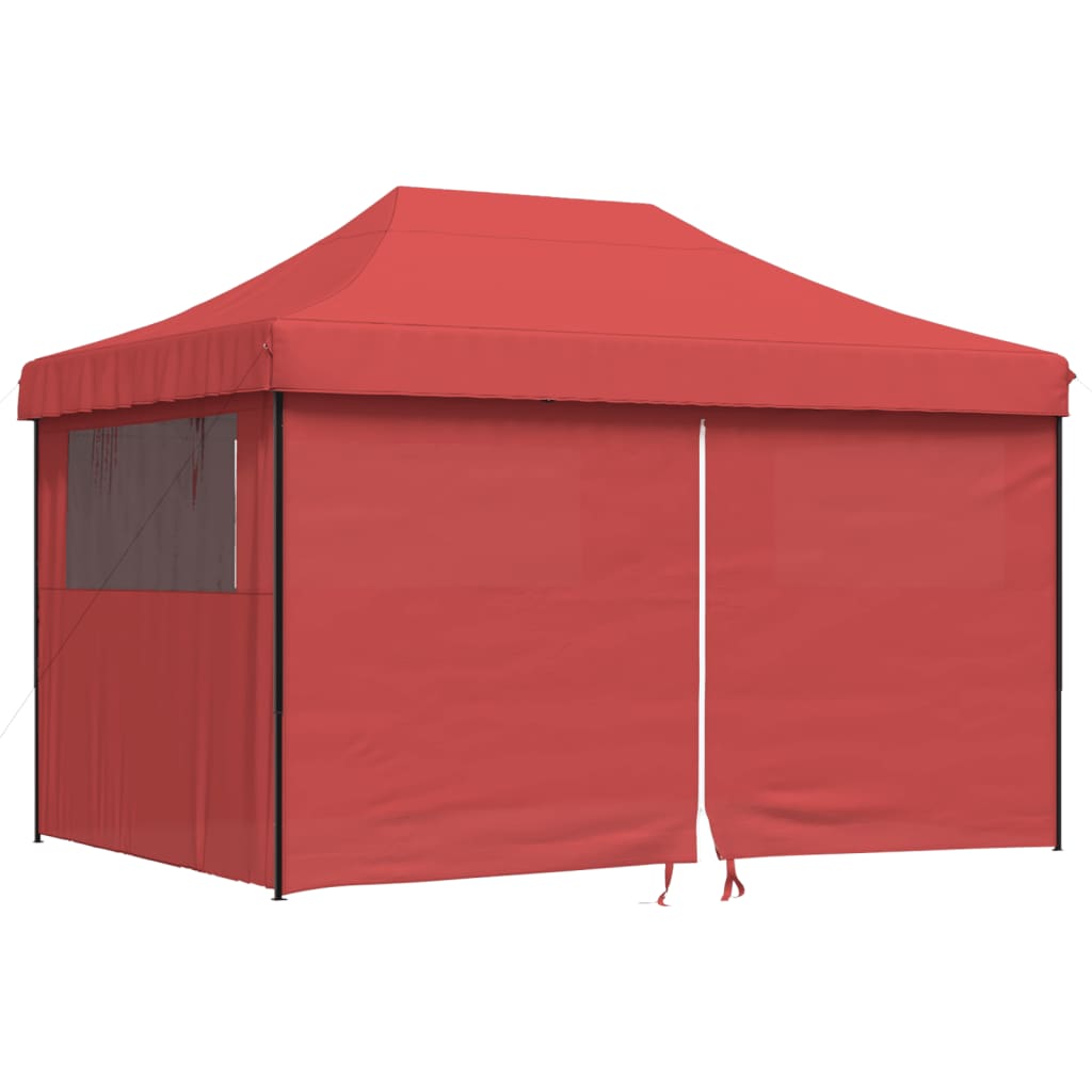 8721012492301_a_en_hd_1 vidaXL Foldable Party Tent Pop-Up with 4 Sidewalls Burgundy - Image 2