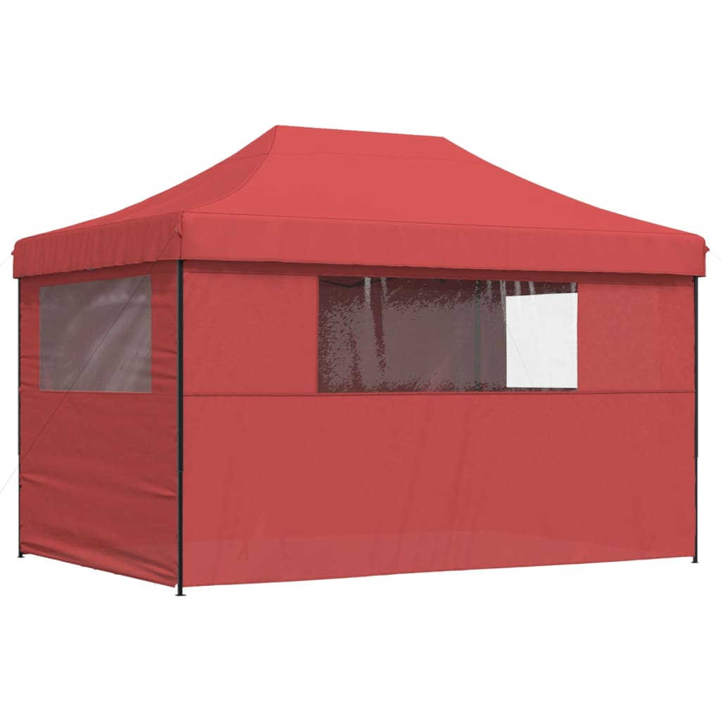 8721012492301_g_en_hd_3 vidaXL Foldable Party Tent Pop-Up with 4 Sidewalls Burgundy - Image 5