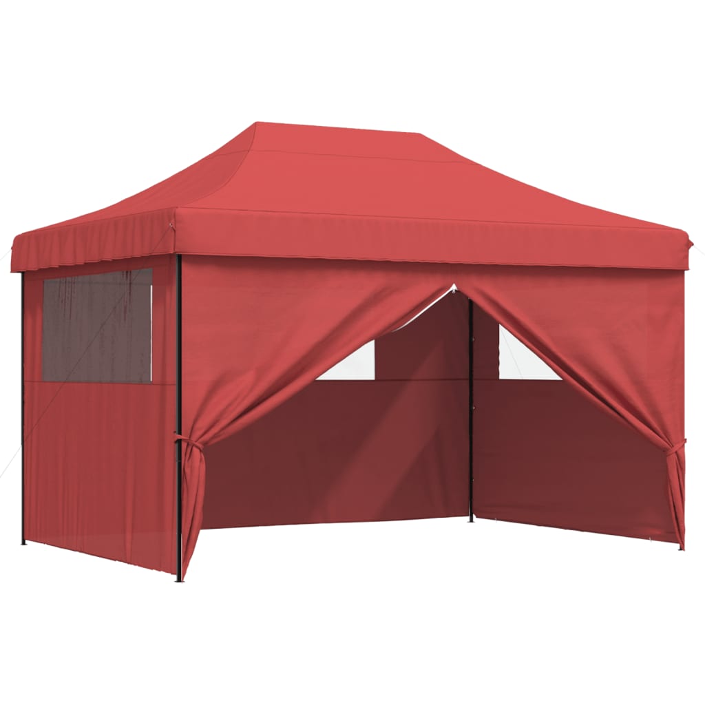 8721012492301_g_en_hd_5 vidaXL Foldable Party Tent Pop-Up with 4 Sidewalls Burgundy - Image 7