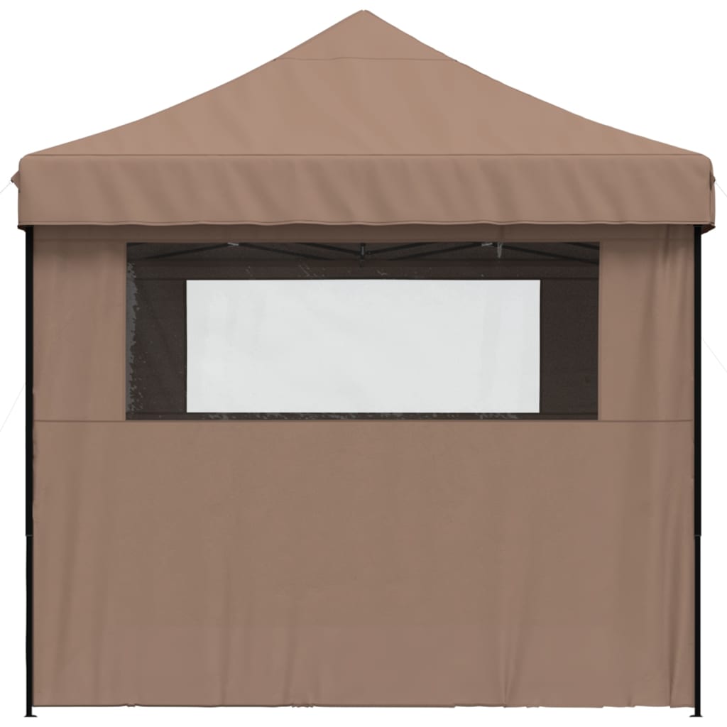 8721012492318_g_en_hd_2 vidaXL Foldable Party Tent Pop-Up with 4 Sidewalls Brown - Image 4