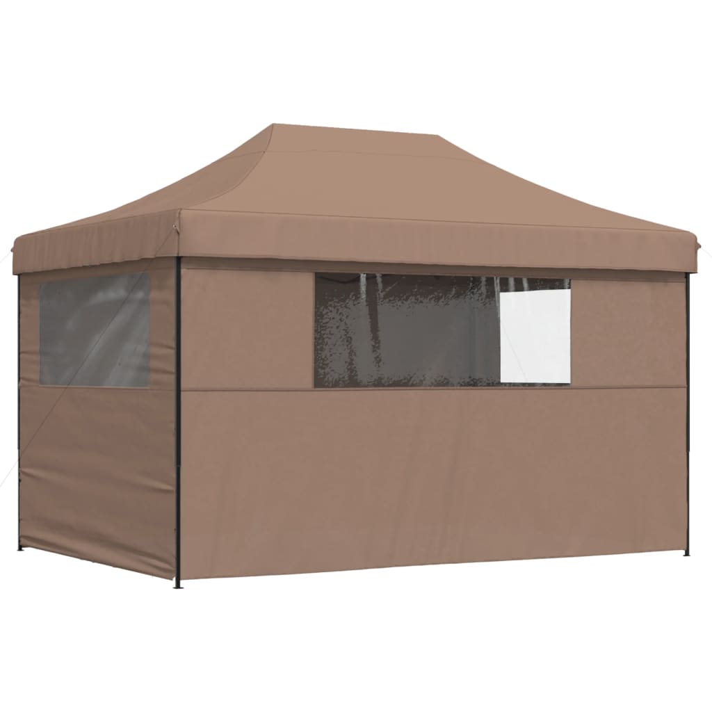 8721012492318_g_en_hd_3 vidaXL Foldable Party Tent Pop-Up with 4 Sidewalls Brown - Image 5