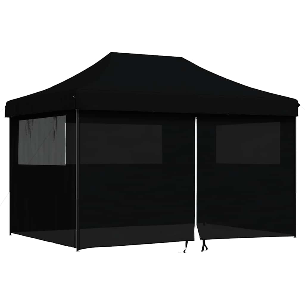 8721012492332_a_en_hd_1 vidaXL Foldable Party Tent Pop-Up with 4 Sidewalls Black - Image 2