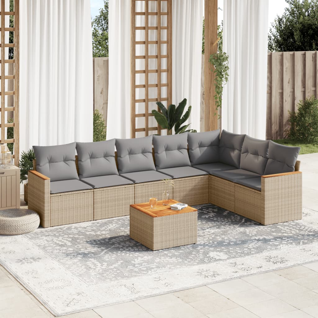 8721012830042_m_en_hd_1 vidaXL 8 Piece Garden Sofa Set with Cushions Mix Beige Poly Rattan - Image 1