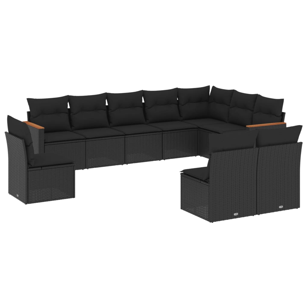 8721012830356_a_en_hd_1 vidaXL 10 Piece Garden Sofa Set with Cushions Black Poly Rattan - Image 2