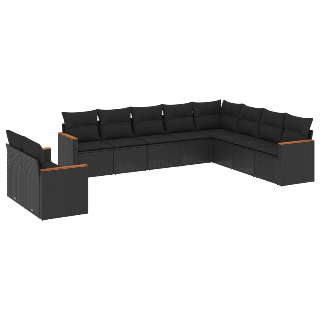 8721012830776_a_en_hd_1 vidaXL 10 Piece Garden Sofa Set with Cushions Black Poly Rattan - Image 2