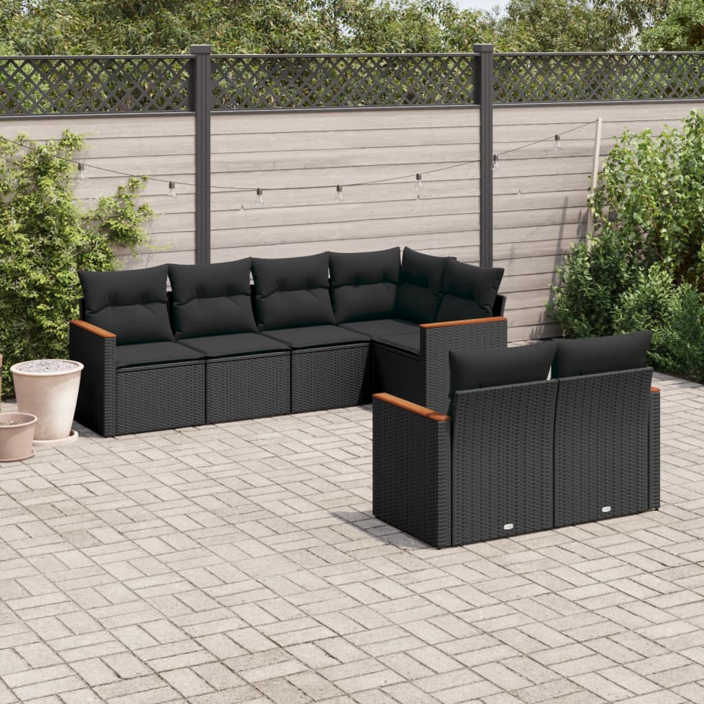 8721012831056_m_en_hd_1 vidaXL 7 Piece Garden Sofa Set with Cushions Black Poly Rattan - Image 1