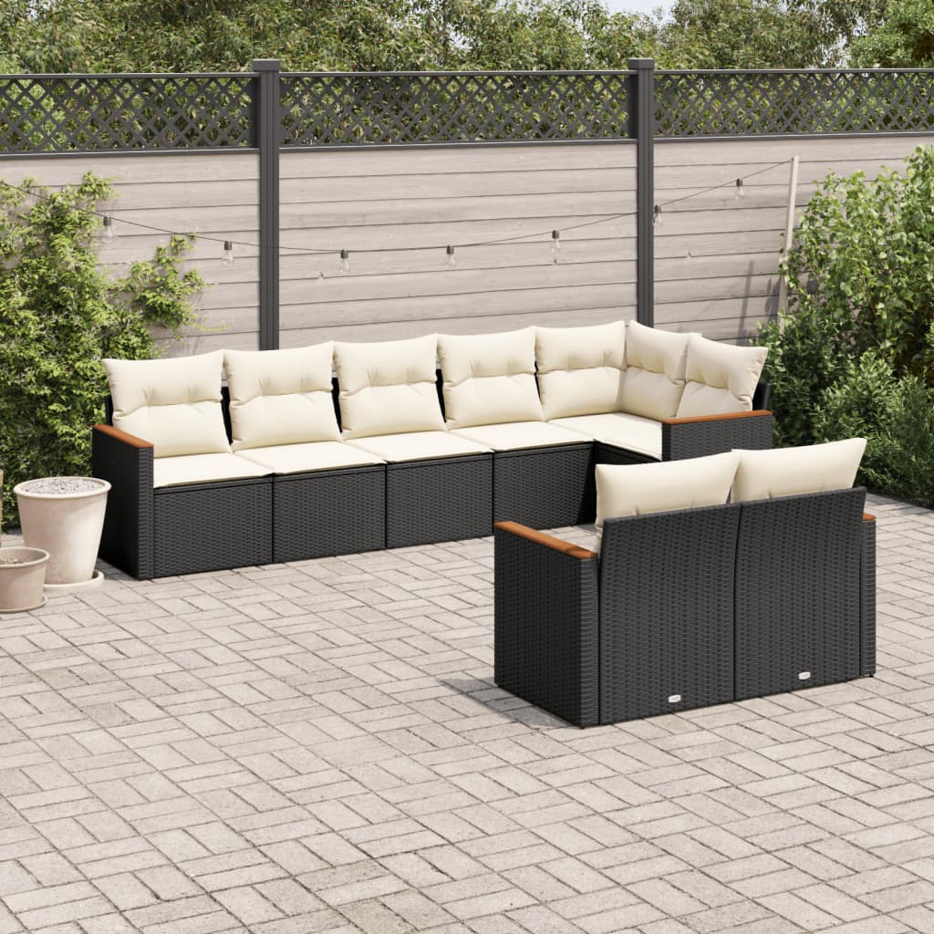 8721012831131_m_en_hd_1 vidaXL 8 Piece Garden Sofa Set with Cushions Black Poly Rattan - Image 1