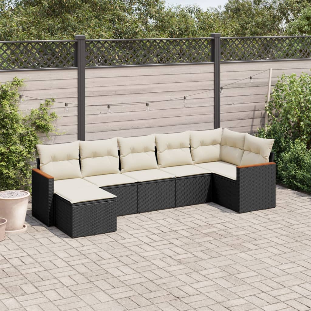 8721012831551_m_en_hd_1 vidaXL 7 Piece Garden Sofa Set with Cushions Black Poly Rattan - Image 1
