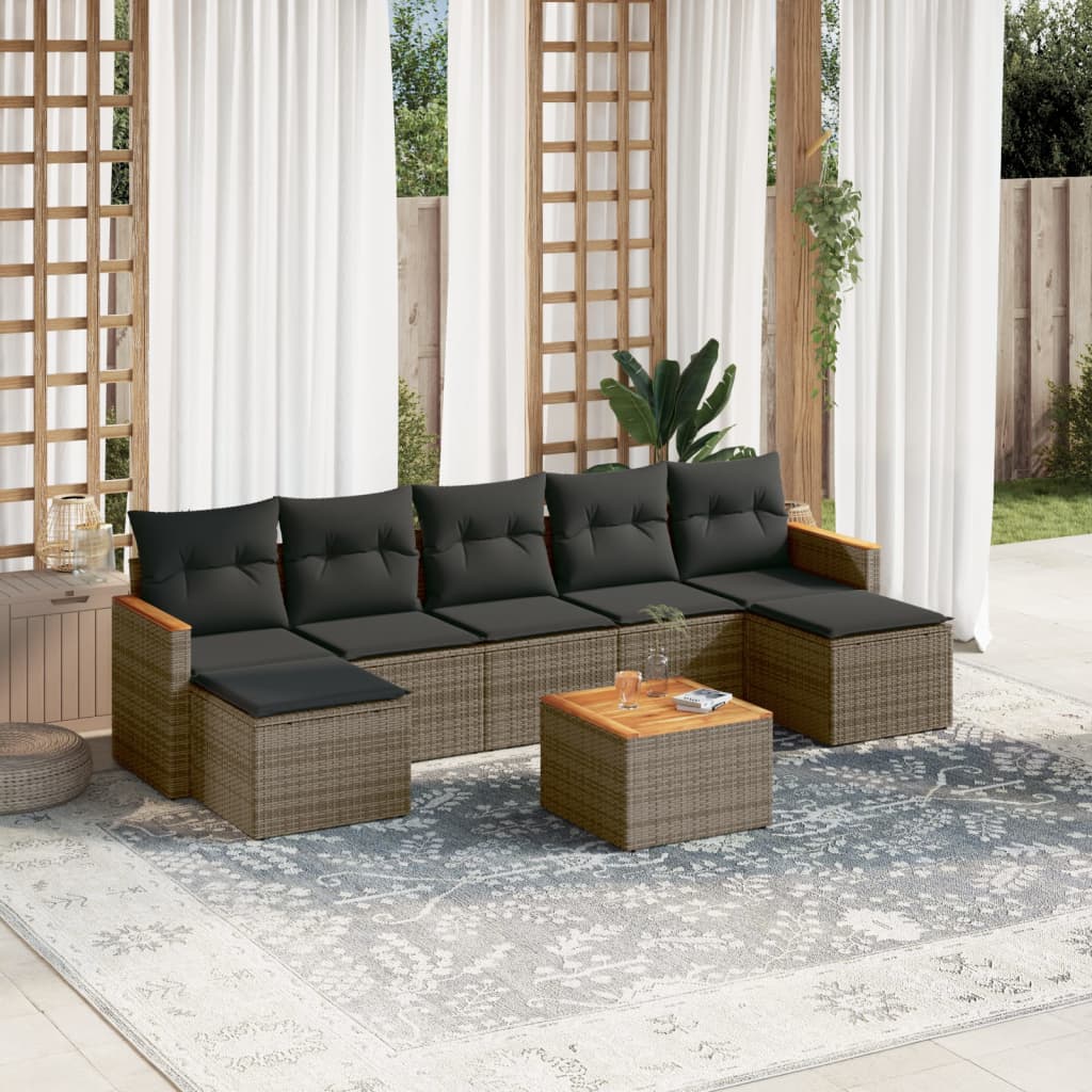 8721012832084_m_en_hd_1 vidaXL 8 Piece Garden Sofa Set with Cushions Grey Poly Rattan - Image 1