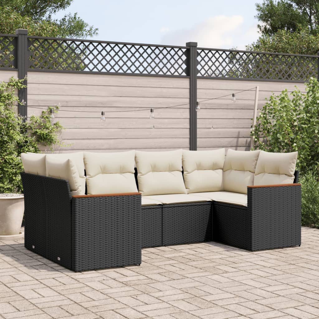 8721012832251_m_en_hd_1 vidaXL 6 Piece Garden Sofa Set with Cushions Black Poly Rattan - Image 1