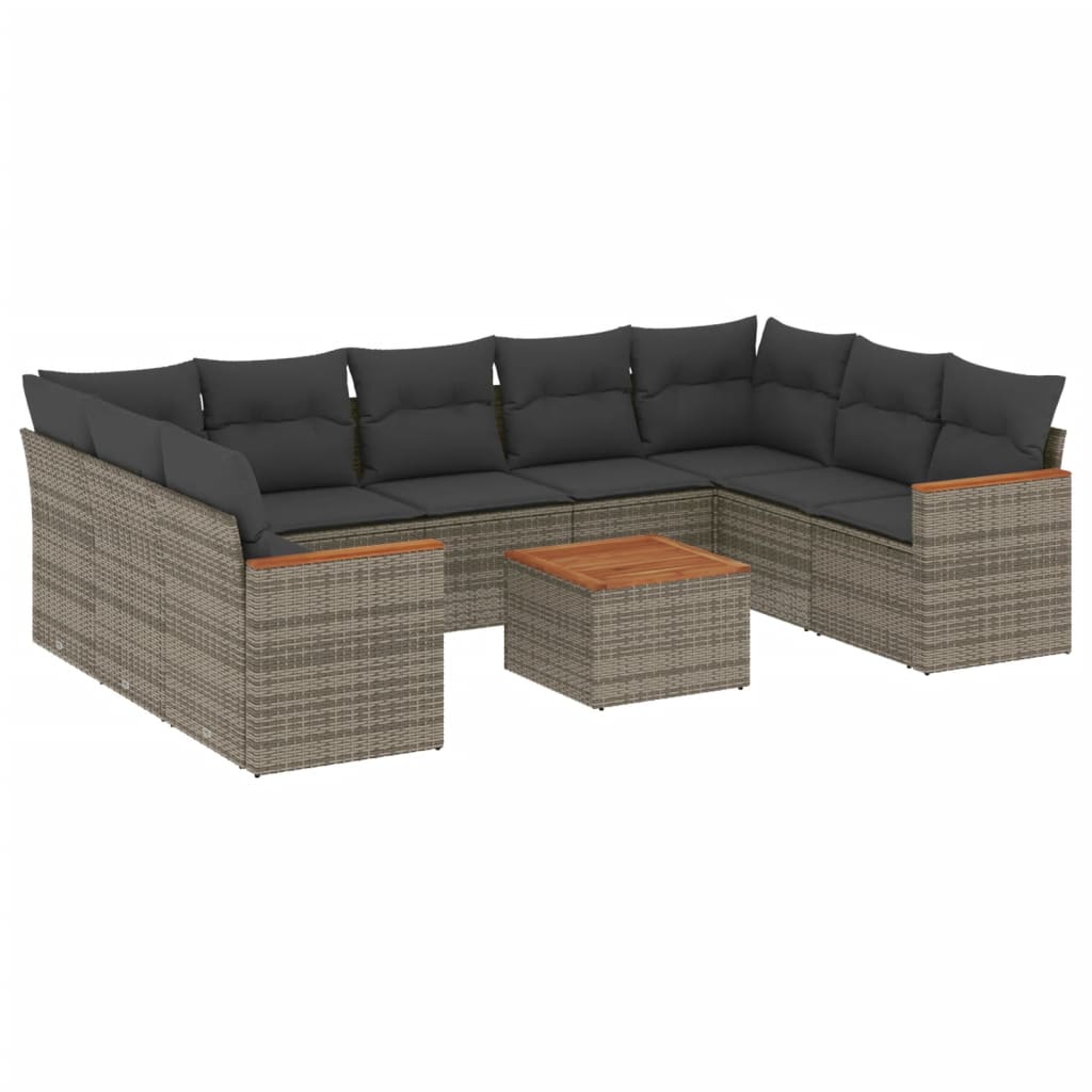 8721012832503_a_en_hd_1 vidaXL 10 Piece Garden Sofa Set with Cushions Grey Poly Rattan - Image 2