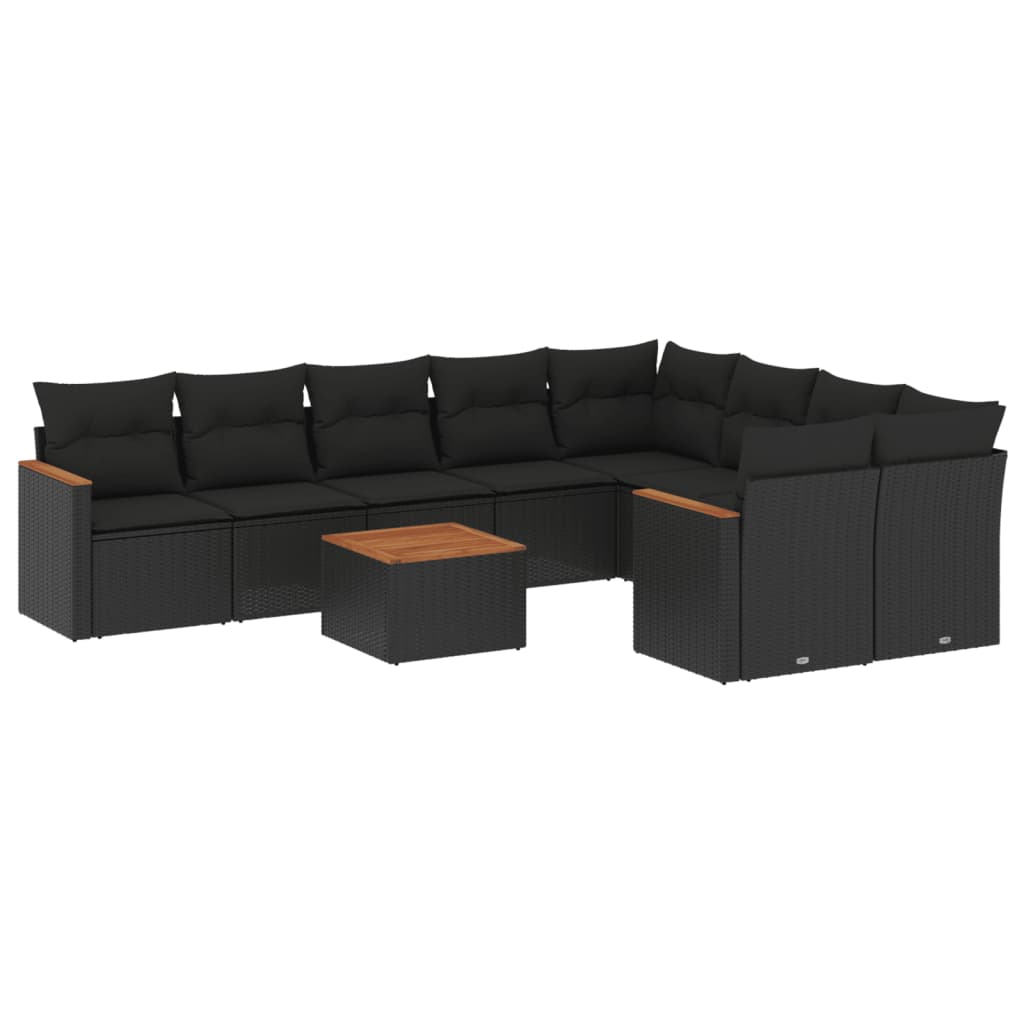 8721012832732_a_en_hd_1 vidaXL 10 Piece Garden Sofa Set with Cushions Black Poly Rattan - Image 2