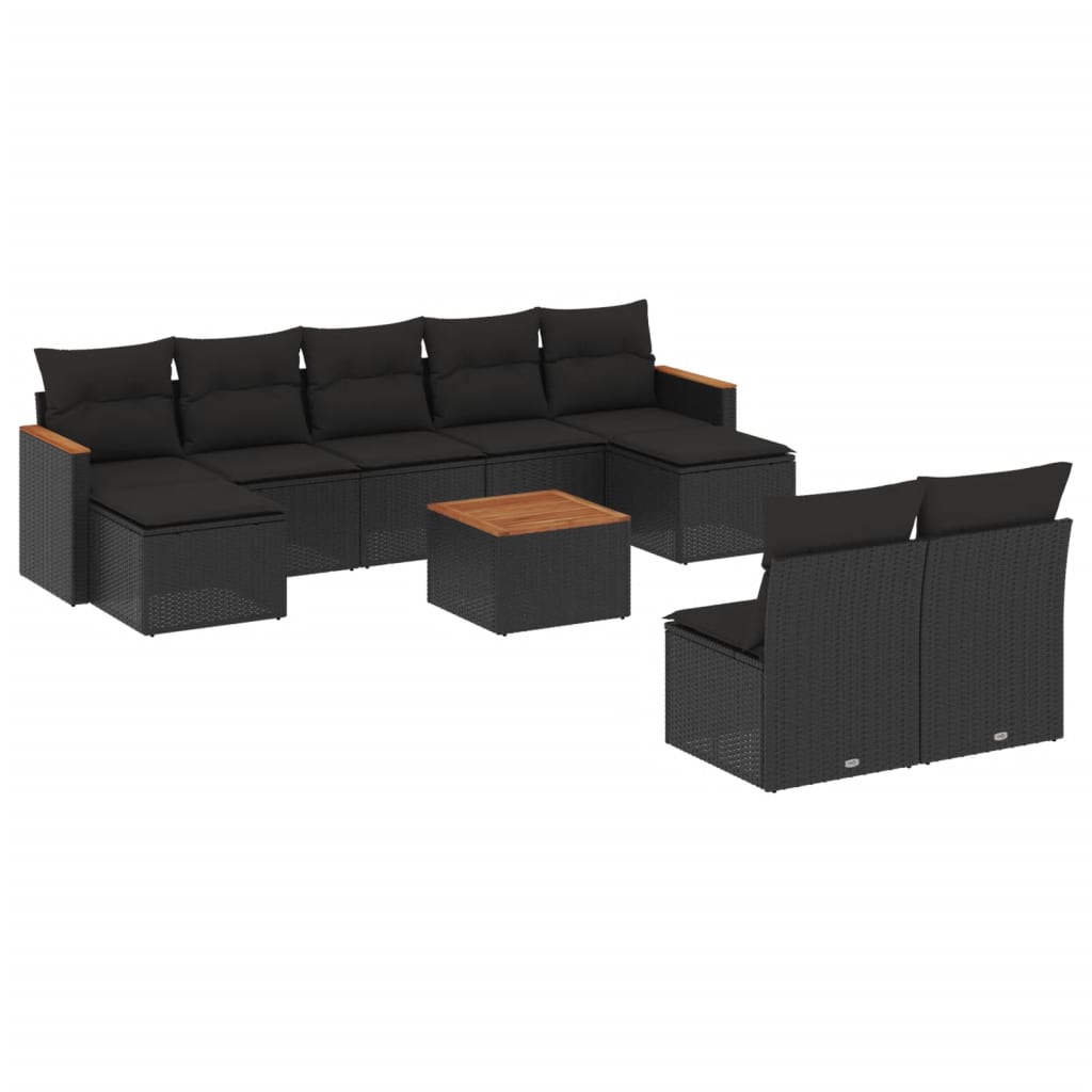 8721012833432_a_en_hd_1 vidaXL 10 Piece Garden Sofa Set with Cushions Black Poly Rattan - Image 2