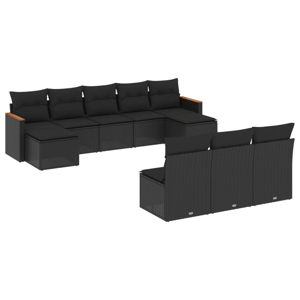 8721012833500_a_en_hd_1 vidaXL 10 Piece Garden Sofa Set with Cushions Black Poly Rattan - Image 2