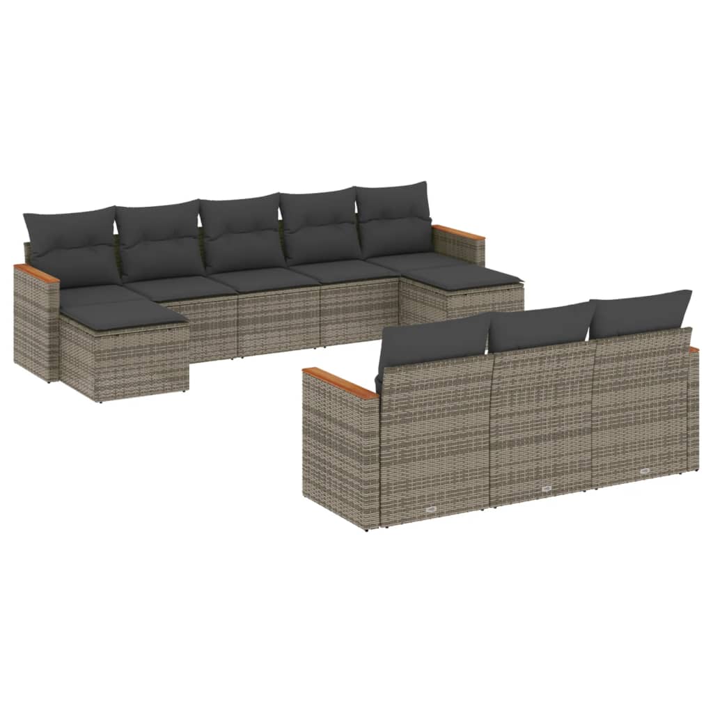 8721012833838_a_en_hd_1 vidaXL 10 Piece Garden Sofa Set with Cushions Grey Poly Rattan - Image 2