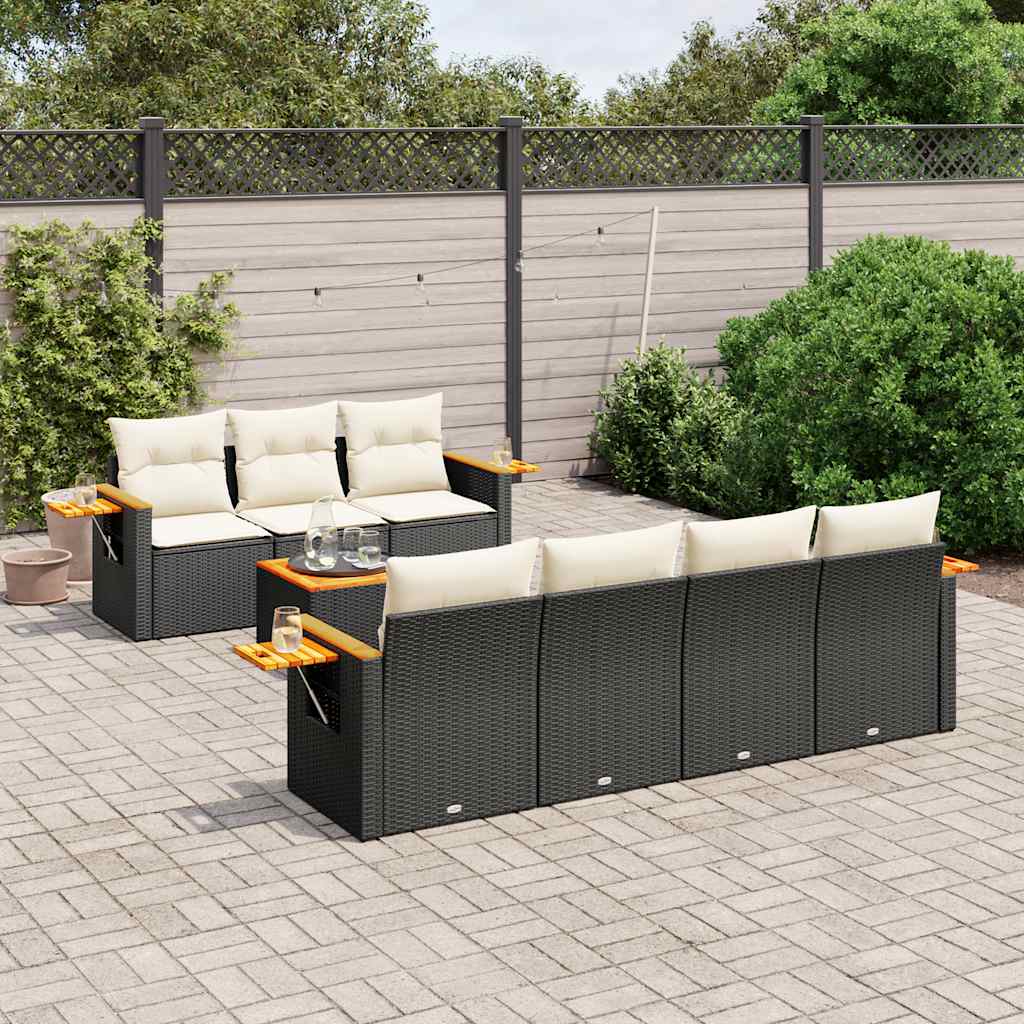 8721012836105_m_en_hd_1 vidaXL 8 Piece Garden Sofa Set with Cushions Black Poly Rattan - Image 1