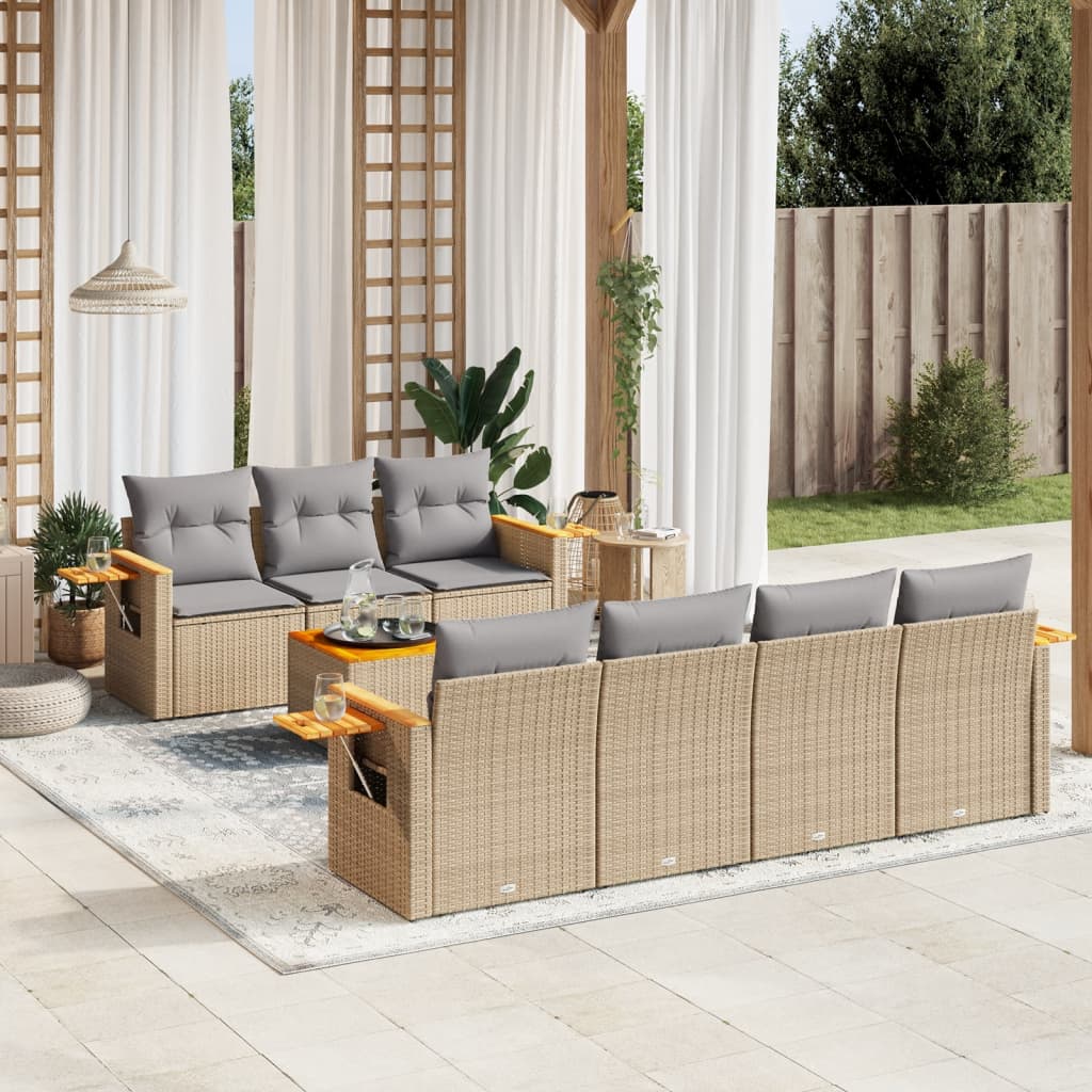 8721012836136_m_en_hd_1 vidaXL 8 Piece Garden Sofa Set with Cushions Beige Poly Rattan - Image 1