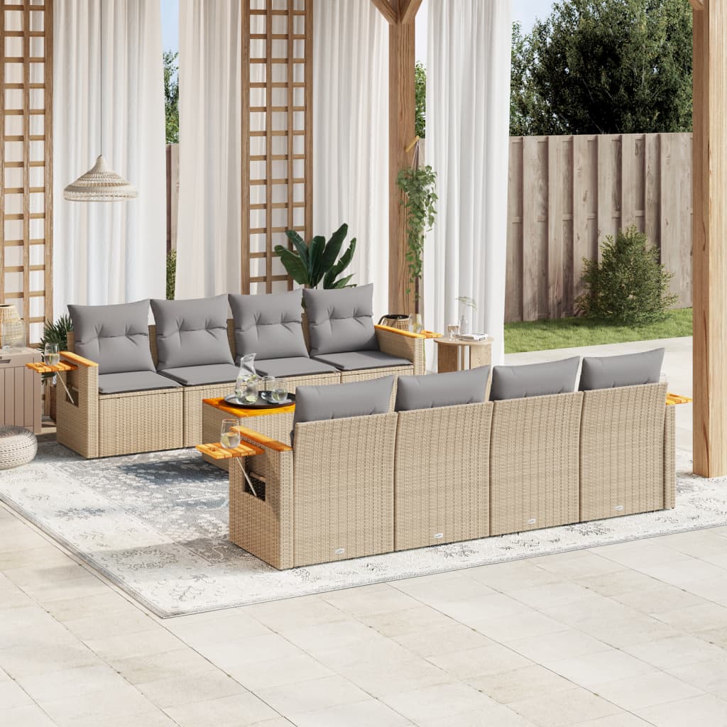 8721012836273_m_en_hd_1 vidaXL 9 Piece Garden Sofa Set with Cushions Beige Poly Rattan - Image 1
