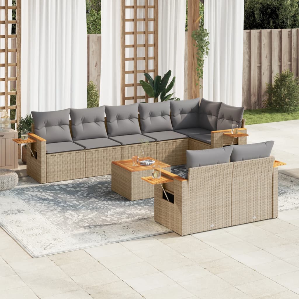 8721012839649_m_en_hd_1 vidaXL 9 Piece Garden Sofa Set with Cushions Grey Poly Rattan - Image 1
