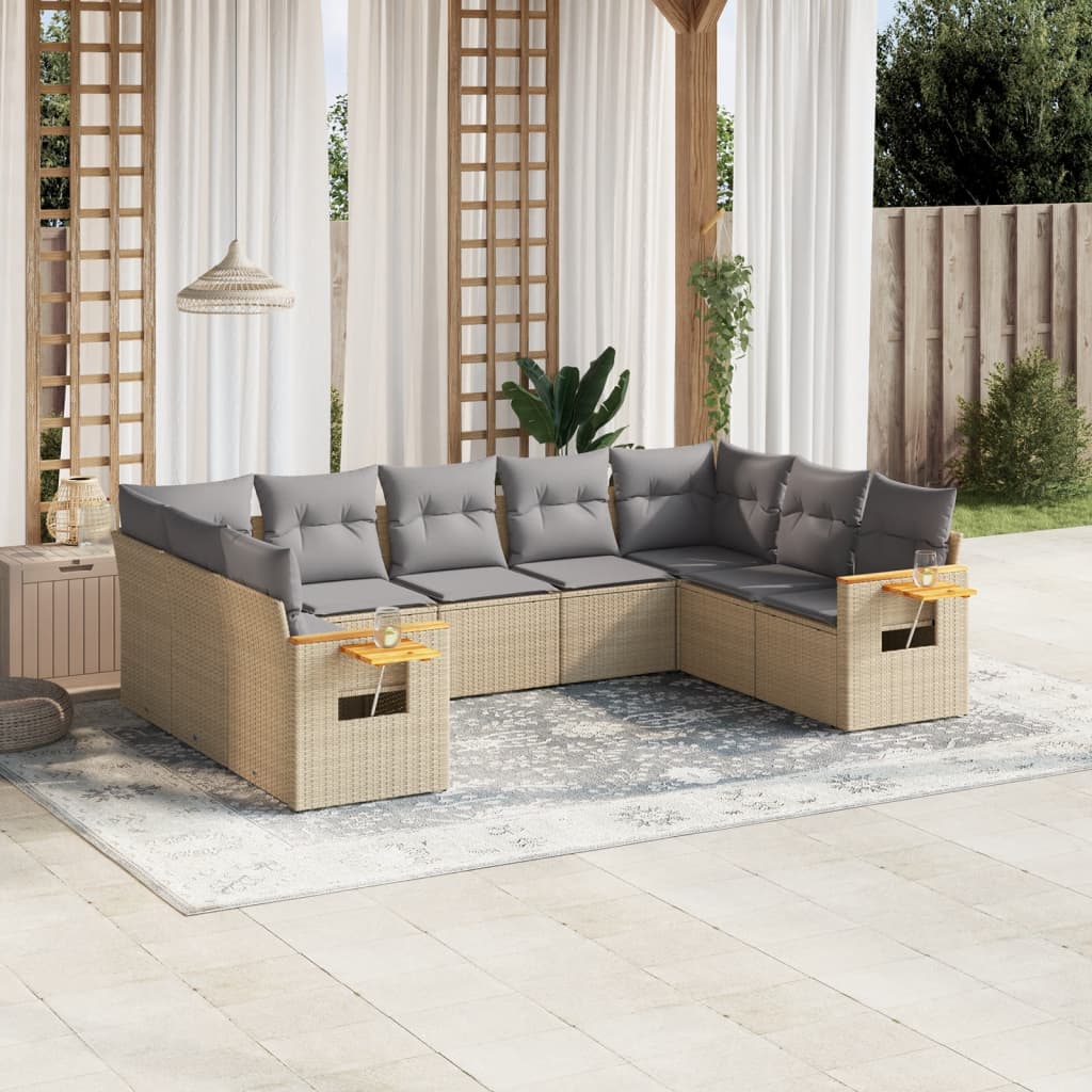 8721012840829_m_en_hd_1 vidaXL 9 Piece Garden Sofa Set with Cushions Beige Poly Rattan - Image 1