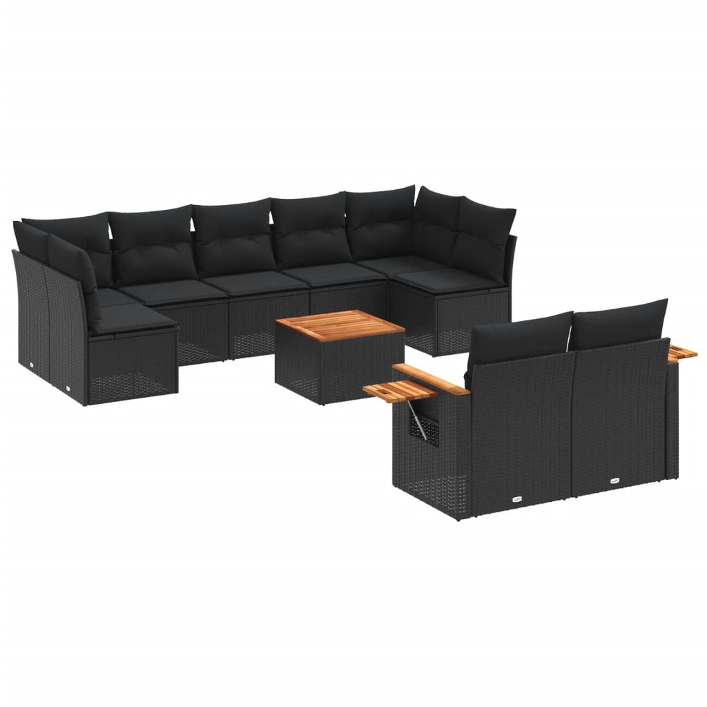 8721012840997_a_en_hd_1 vidaXL 10 Piece Garden Sofa Set with Cushions Black Poly Rattan - Image 2
