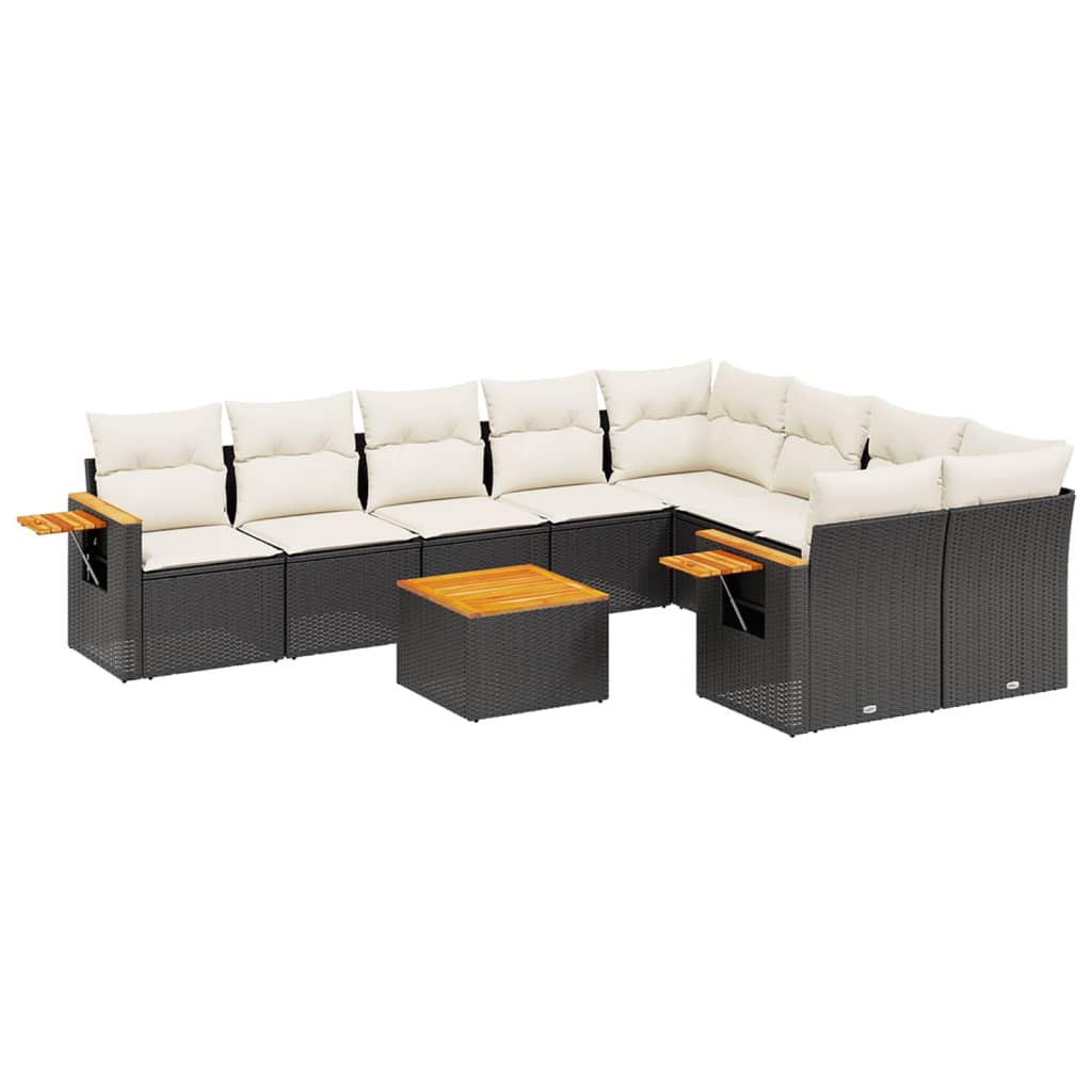 8721012841147_a_en_hd_1 vidaXL 10 Piece Garden Sofa Set with Cushions Black Poly Rattan - Image 2