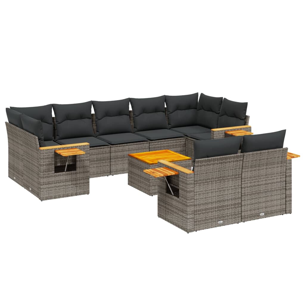8721012841253_a_en_hd_1 vidaXL 10 Piece Garden Sofa Set with Cushions Grey Poly Rattan - Image 2