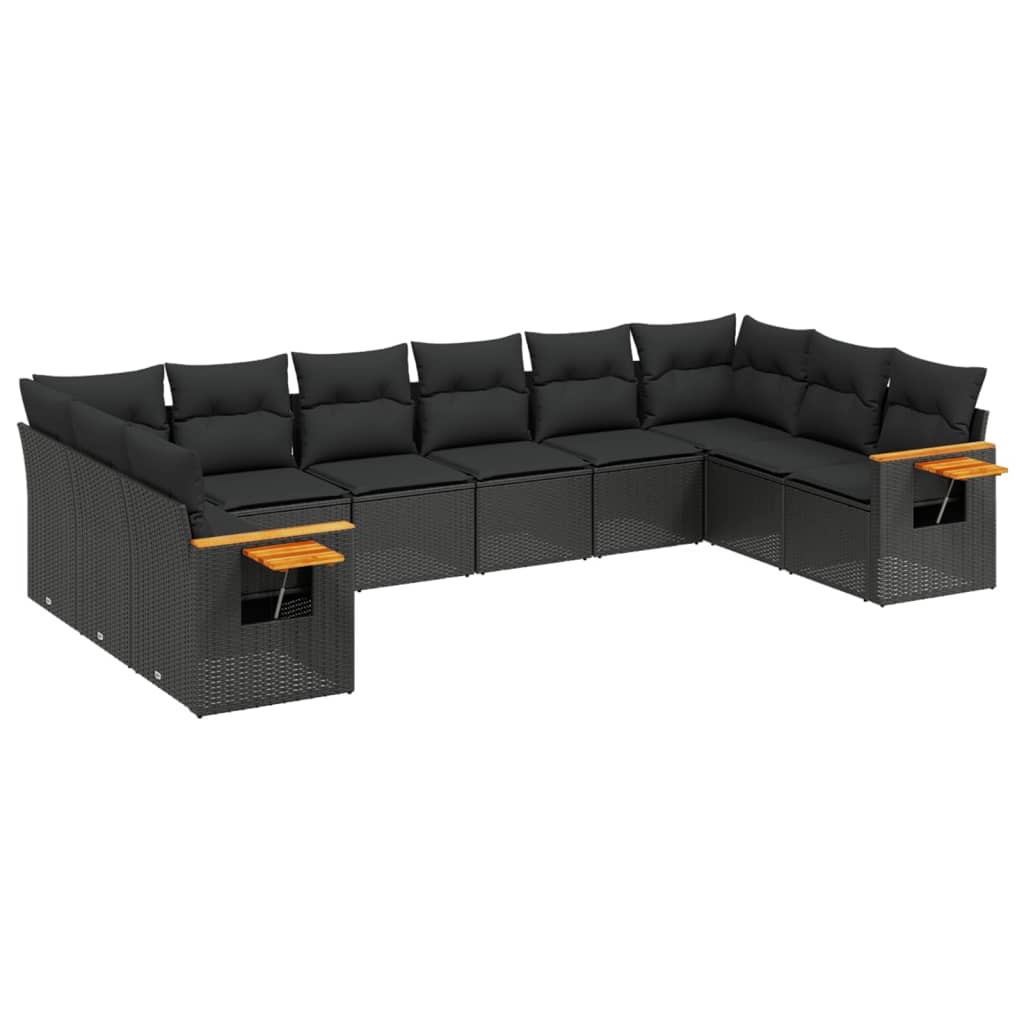 8721012841277_a_en_hd_1 vidaXL 10 Piece Garden Sofa Set with Cushions Black Poly Rattan - Image 2