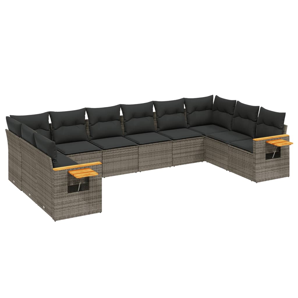 8721012841321_a_en_hd_1 vidaXL 10 Piece Garden Sofa Set with Cushions Grey Poly Rattan - Image 2