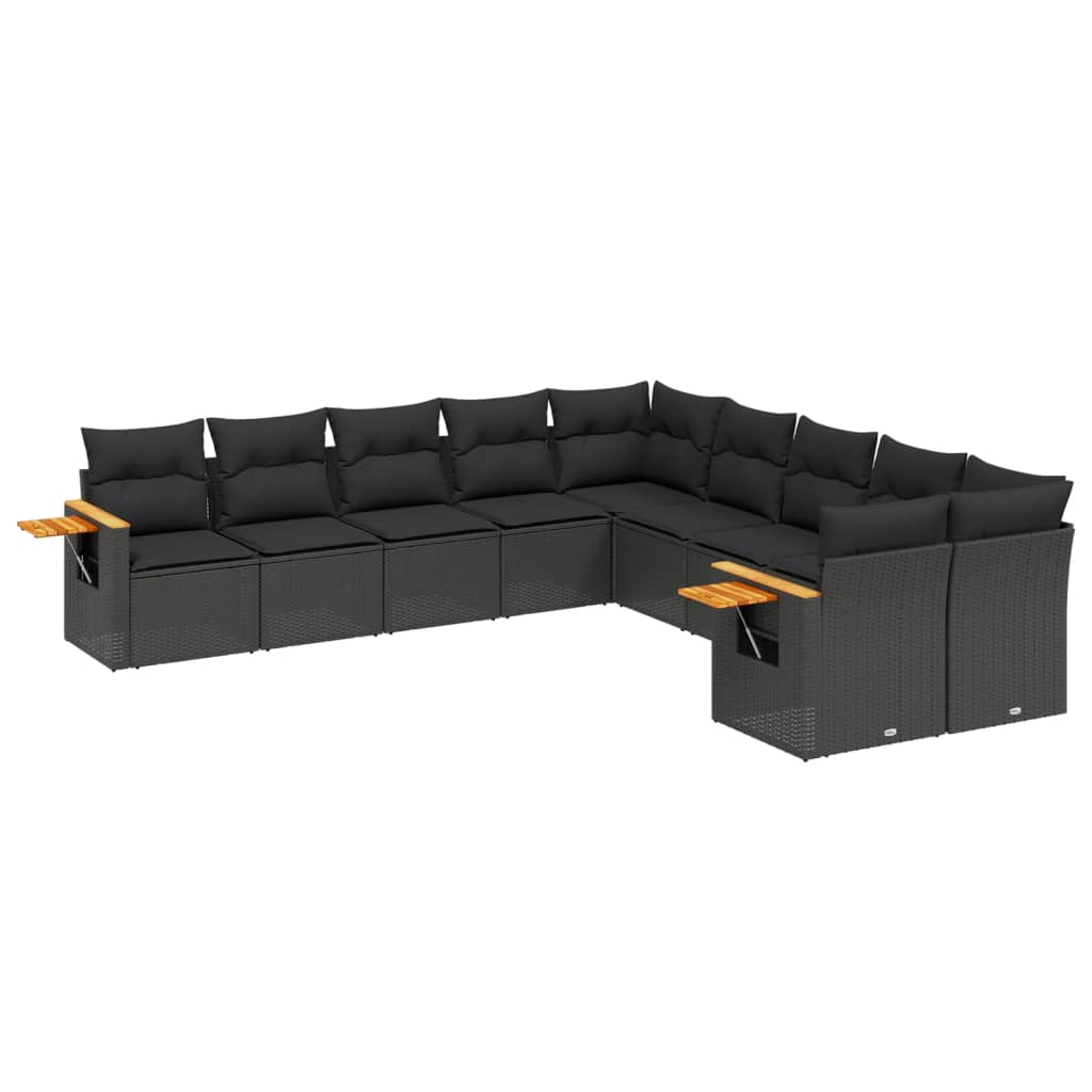 8721012841550_a_en_hd_1 vidaXL 10 Piece Garden Sofa Set with Cushions Black Poly Rattan - Image 2