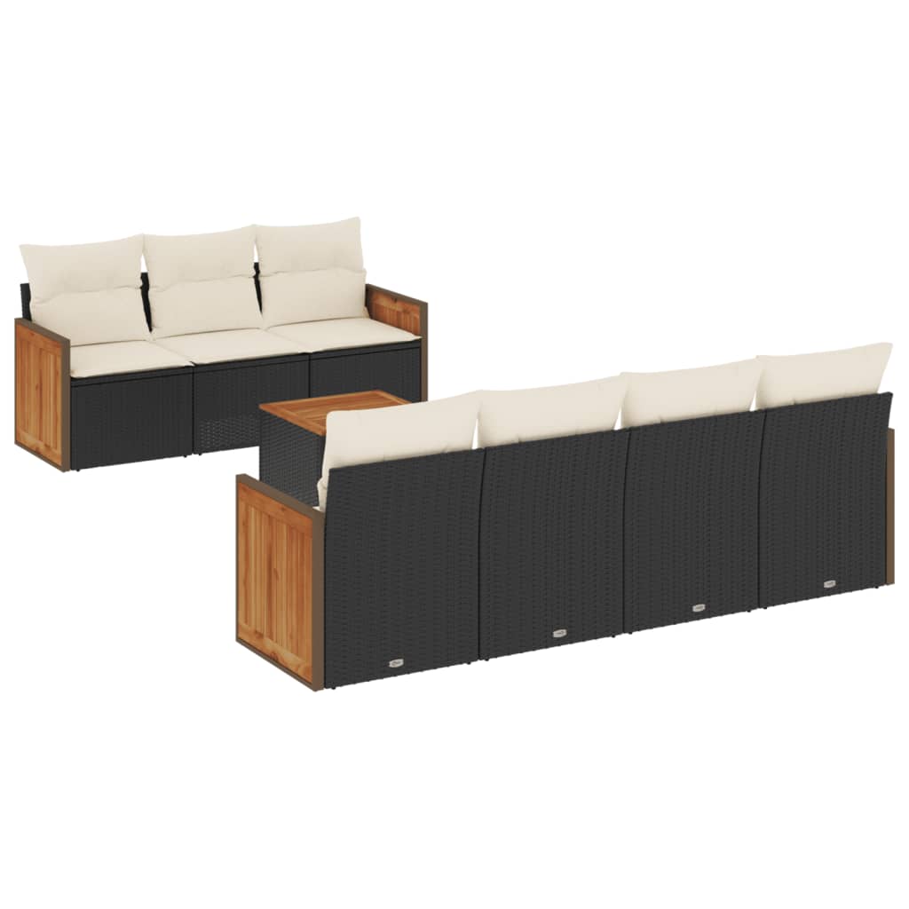 8721012844506_a_en_hd_1 vidaXL 8 Piece Garden Sofa Set with Cushions Black Poly Rattan - Image 2