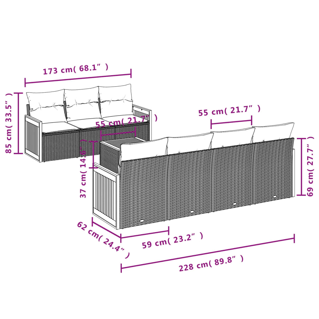 8721012844506_g_en_hd_5 vidaXL 8 Piece Garden Sofa Set with Cushions Black Poly Rattan - Image 7