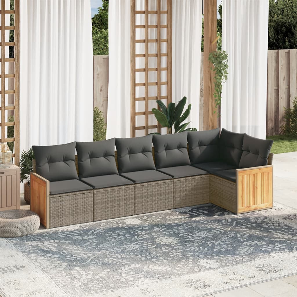 8721012846364_m_en_hd_1 vidaXL 6 Piece Garden Sofa Set with Cushions Grey Poly Rattan - Image 1