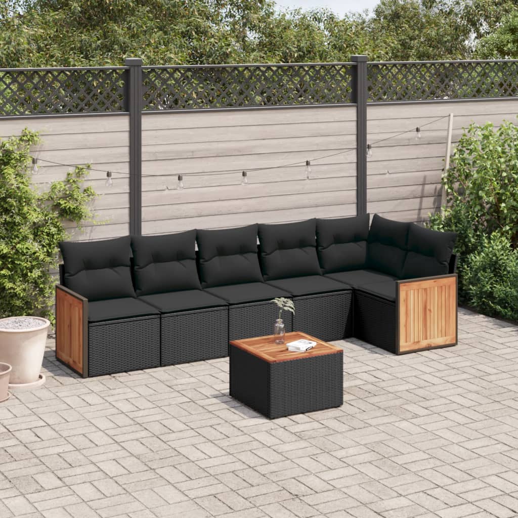 8721012846388_m_en_hd_1 vidaXL 7 Piece Garden Sofa Set with Cushions Black Poly Rattan - Image 1