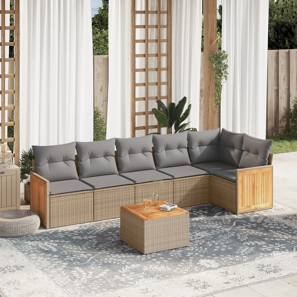 8721012846425_m_en_hd_1 vidaXL 7 Piece Garden Sofa Set with Cushions Beige Poly Rattan - Image 1