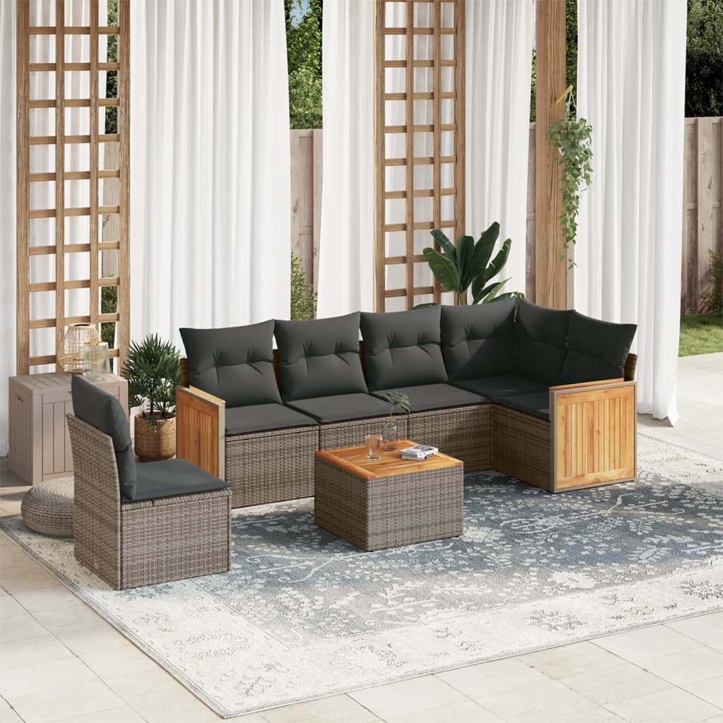 8721012846715_m_en_hd_1 vidaXL 7 Piece Garden Sofa Set with Cushions Grey Poly Rattan - Image 1