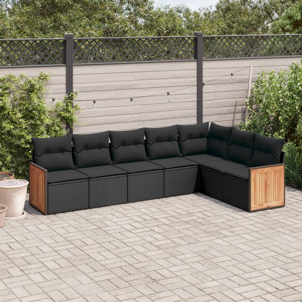 8721012846739_m_en_hd_1 vidaXL 7 Piece Garden Sofa Set with Cushions Black Poly Rattan - Image 1