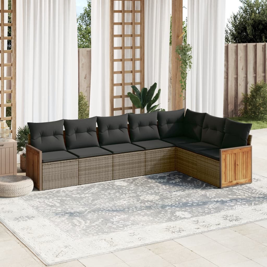 8721012846784_m_en_hd_1 vidaXL 7 Piece Garden Sofa Set with Cushions Grey Poly Rattan - Image 1