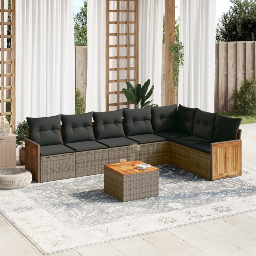 8721012846852_m_en_hd_1 vidaXL 8 Piece Garden Sofa Set with Cushions Grey Poly Rattan - Image 1