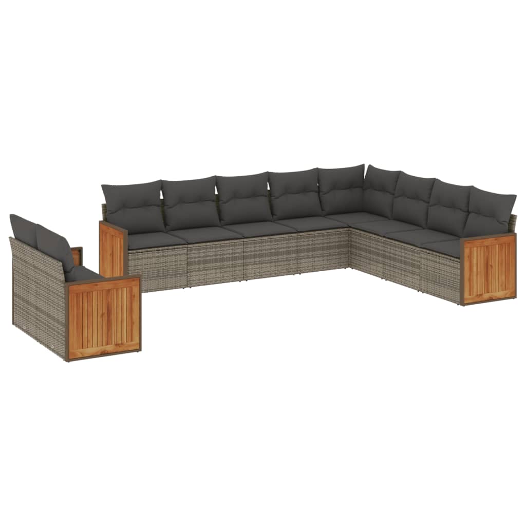 8721012847620_a_en_hd_1 vidaXL 10 Piece Garden Sofa Set with Cushions Grey Poly Rattan - Image 2