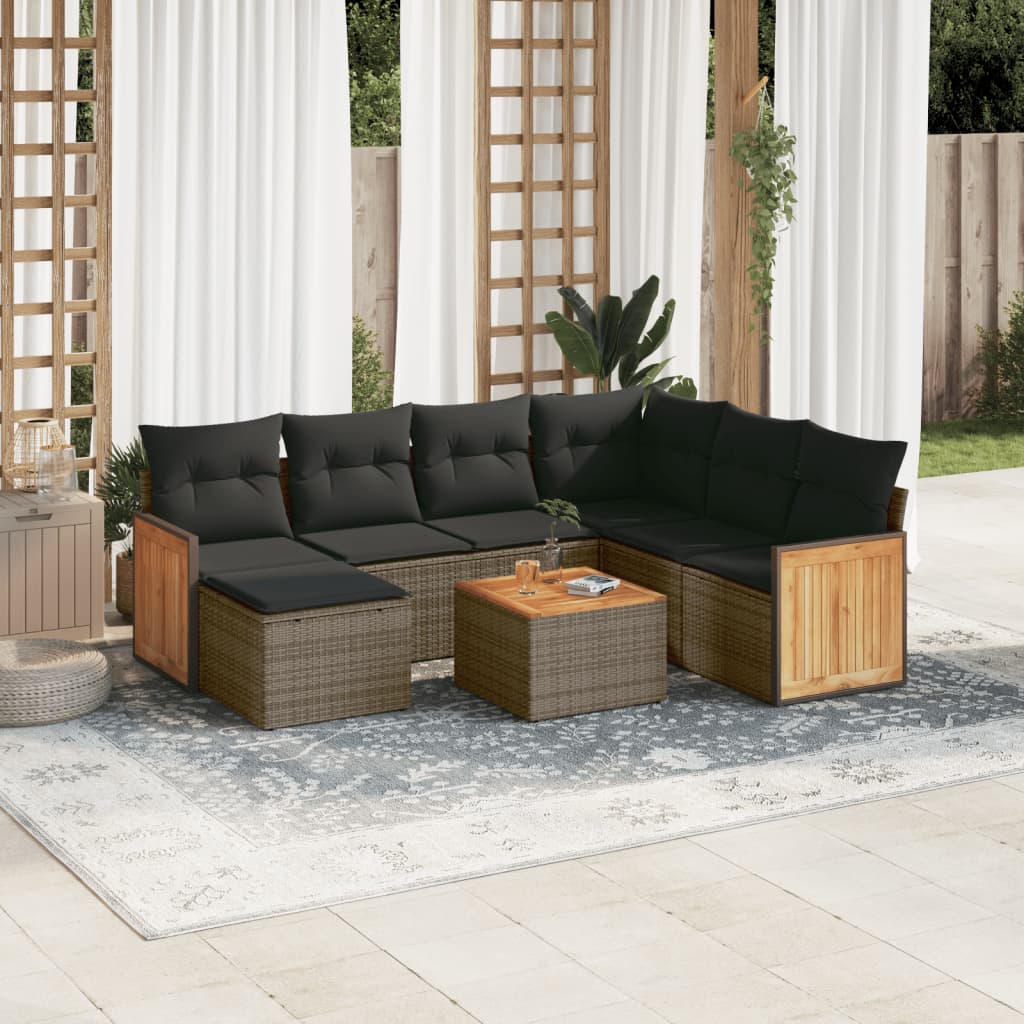 8721012848603_m_en_hd_1 vidaXL 8 Piece Garden Sofa Set with Cushions Grey Poly Rattan - Image 1
