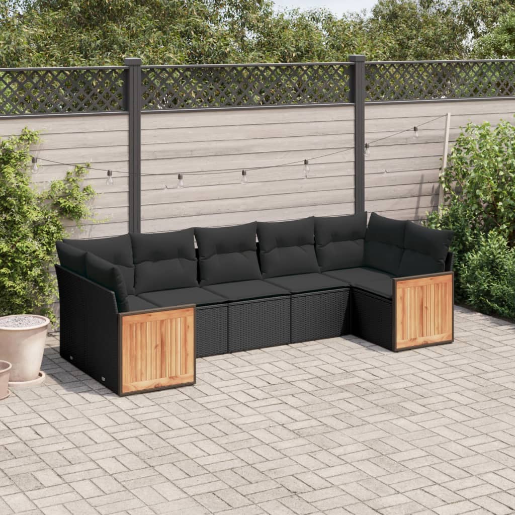 8721012849112_m_en_hd_1 vidaXL 7 Piece Garden Sofa Set with Cushions Black Poly Rattan - Image 1