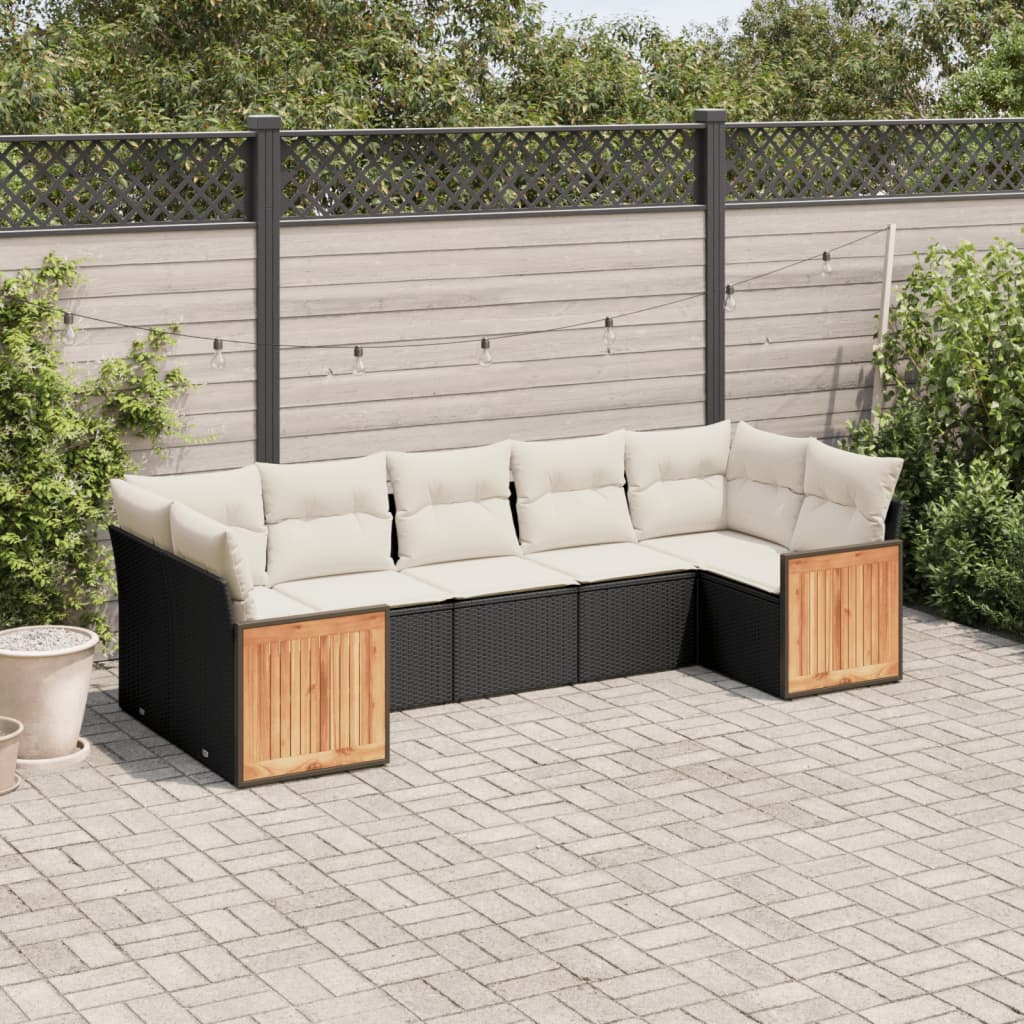 8721012849129_m_en_hd_1 vidaXL 7 Piece Garden Sofa Set with Cushions Black Poly Rattan - Image 1