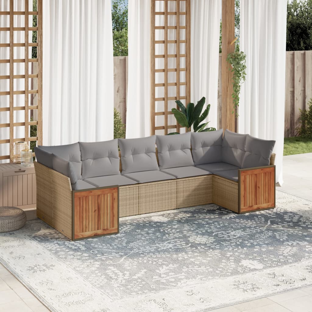 8721012849150_m_en_hd_1 vidaXL 7 Piece Garden Sofa Set with Cushions Beige Poly Rattan - Image 1