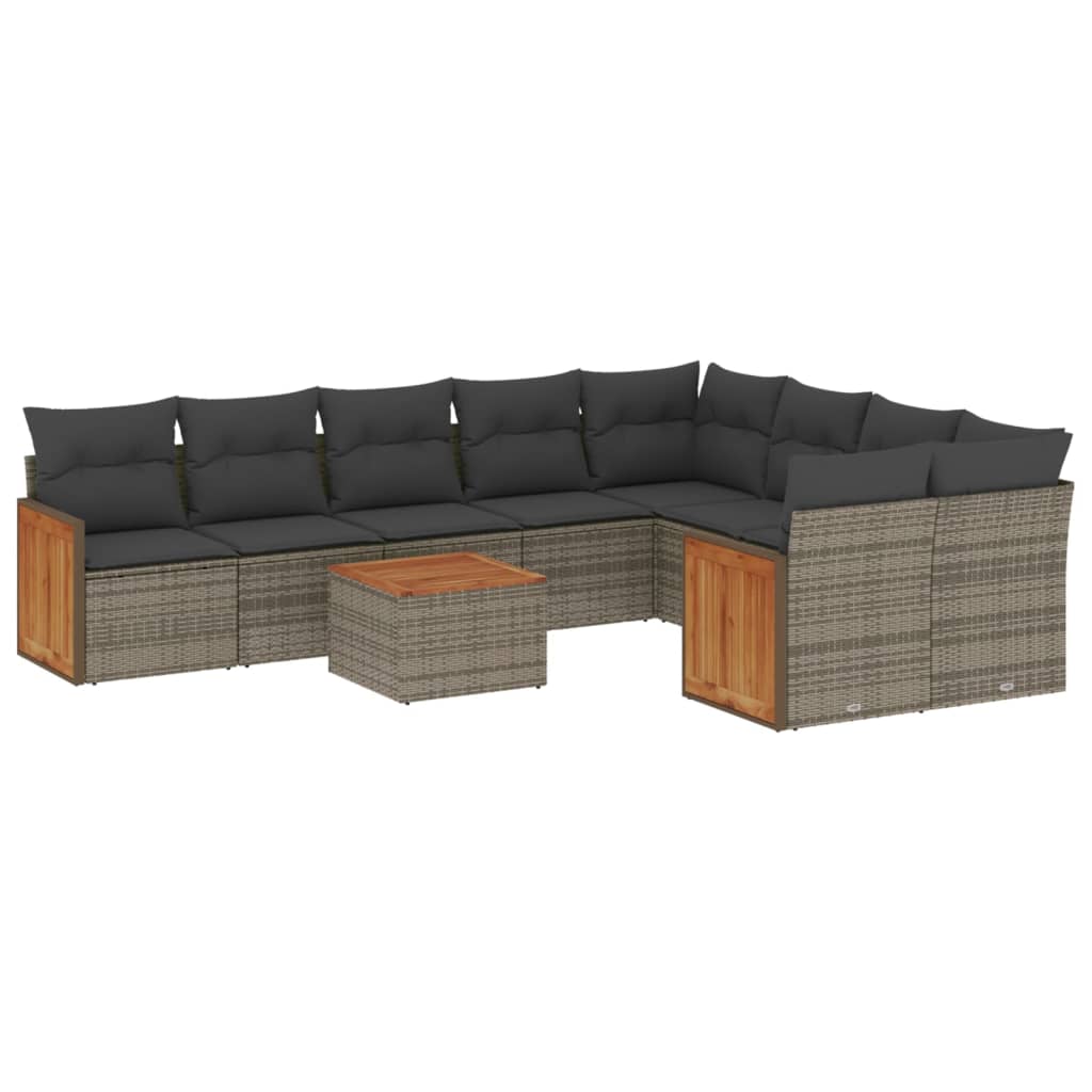 8721012849587_a_en_hd_1 vidaXL 10 Piece Garden Sofa Set with Cushions Grey Poly Rattan - Image 2