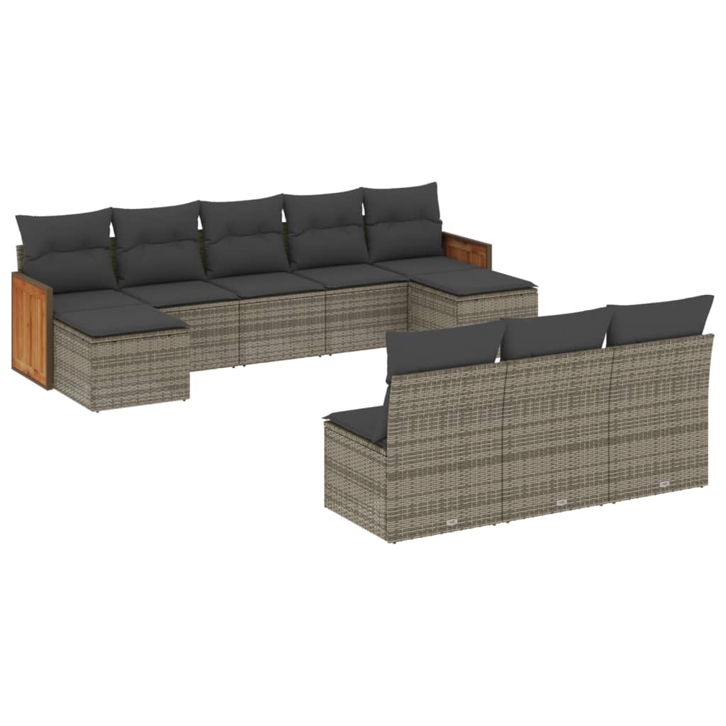 8721012850354_a_en_hd_1 vidaXL 10 Piece Garden Sofa Set with Cushions Grey Poly Rattan - Image 2