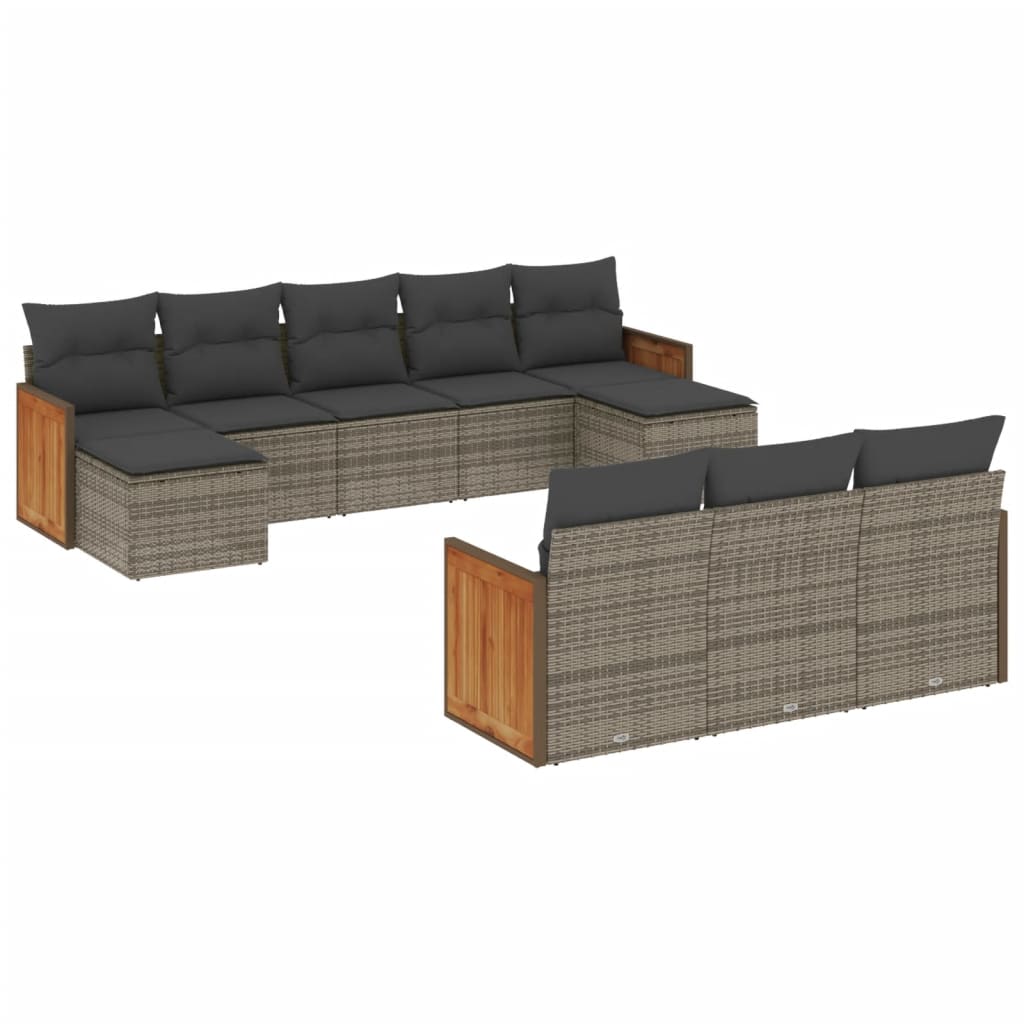 8721012850637_a_en_hd_1 vidaXL 10 Piece Garden Sofa Set with Cushions Grey Poly Rattan - Image 2