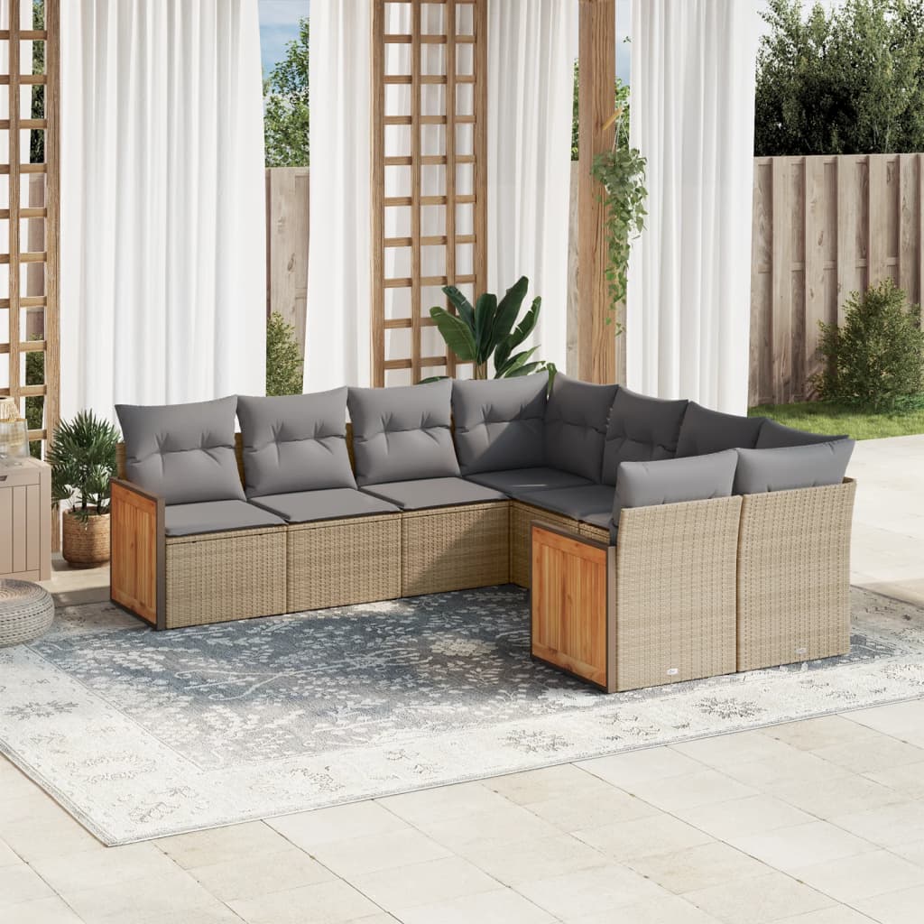 8721012852020_m_en_hd_1 vidaXL 8 Piece Garden Sofa Set with Cushions Beige Poly Rattan - Image 1