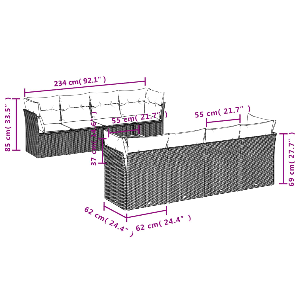 8721012853850_g_en_hd_1 vidaXL 9 Piece Garden Sofa Set with Cushions Black Poly Rattan - Image 3